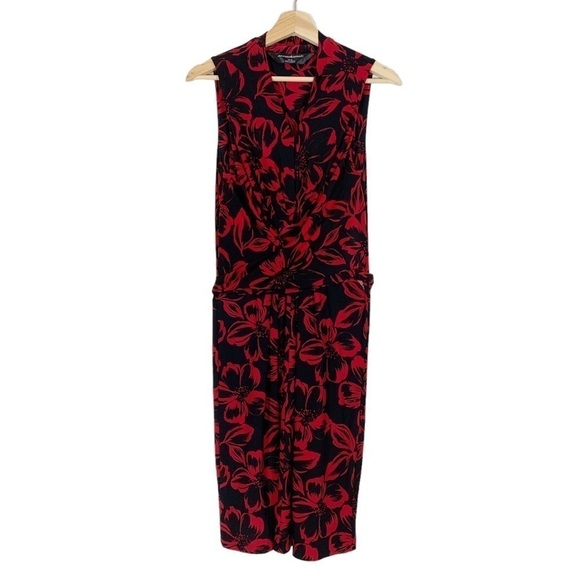 Norma Kamali Jersey Sleeveless V neck Wrap Style Midi Dress Size Medium - Picture 2 of 9